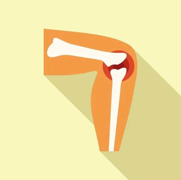 膝問題アイコンフラットベクトル 関節痛 先生の骨 — ストックベクタ