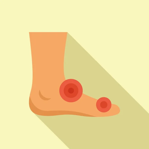 Значок Повреждения Ноги Плоский Вектор Медицинская Боль Воспаление Больнице — стоковый вектор