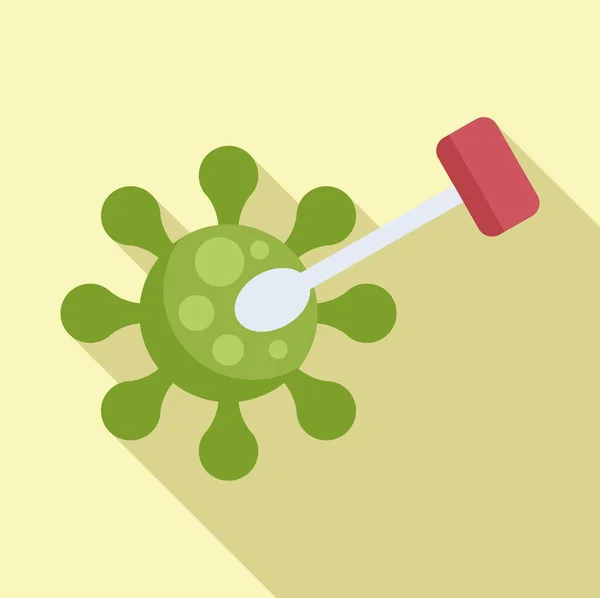 Icône Virus Corona Vecteur Plat Test Laboratoire Test Nasal — Image vectorielle