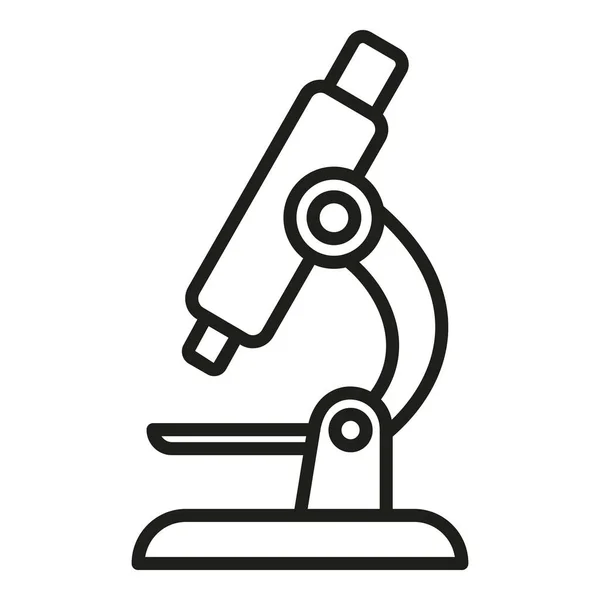 Вектор Контура Значка Тестового Микроскопа Лаборатория Короны Проверка Врача — стоковый вектор
