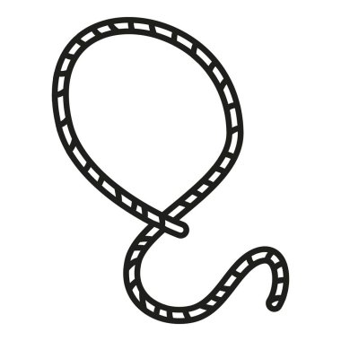 Kovboy kement ikonu ana hatları vektörü. İp batı. Satır rodeosu