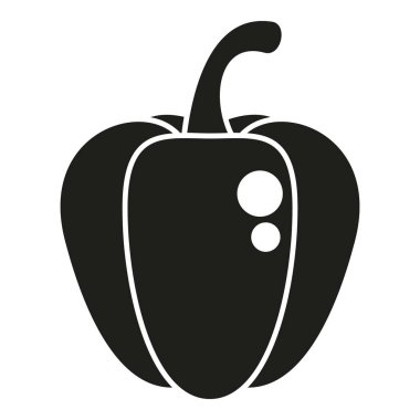 Bitkisel kırmızı biber ikonu basit bir vektör. Tatlı yemek. Baharatlı bitki
