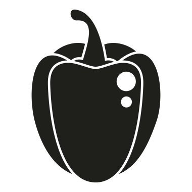 Capsicum kırmızı biber ikonu basit bir vektör. Tatlı sebze. Olgun bitki