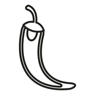Kesilmiş kırmızı biber ikonu ana hatları vektörü. Tatlı biber. Organik olgun