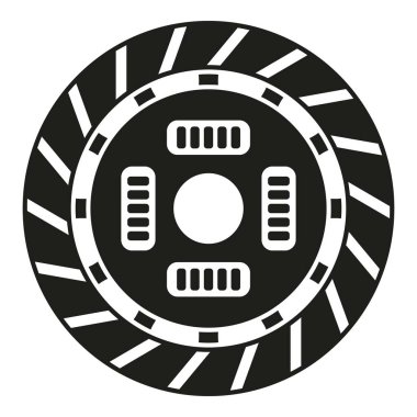 Araba diski debriyaj simgesi basit vektör. Tabak takımı. Kapak onarımı