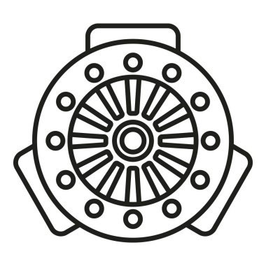 Debriyaj sistemi simgesi dış hat vektörü. Araba diski. Otomobil tamiri