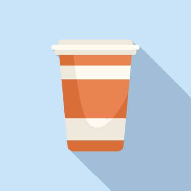 Latte cup simgesi düz vektör. Paket yemek. Fast food paketi