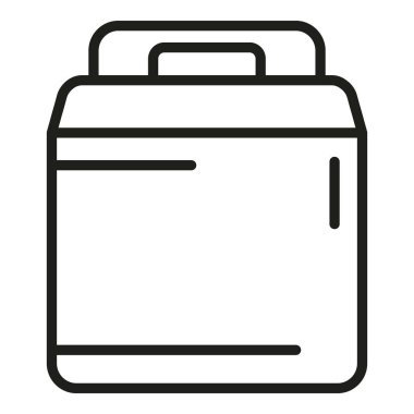 Taşıma çantası ikonu ana hat vektörü. Fast food. Paket kutusu