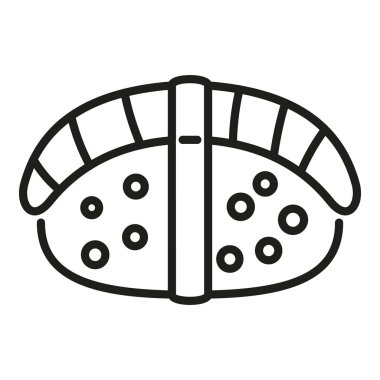 Suşi yuvarlama ikonu ana hatları vektörü. Asya yemekleri. Akşam yemeği paketi