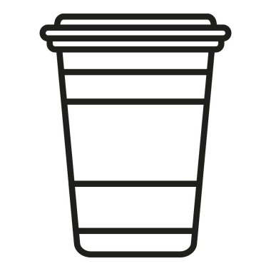 Latte cup simgesi ana hatlı vektör. Paket yemek. Fast food paketi