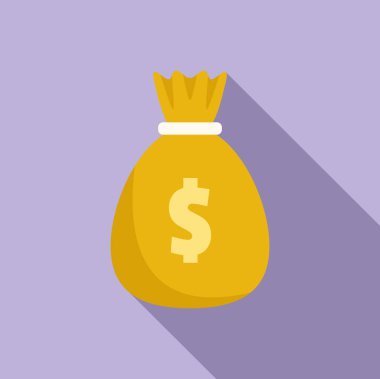 Para çantası tazminat ikonu düz vektör. İş yardımı. Fon ödemesi