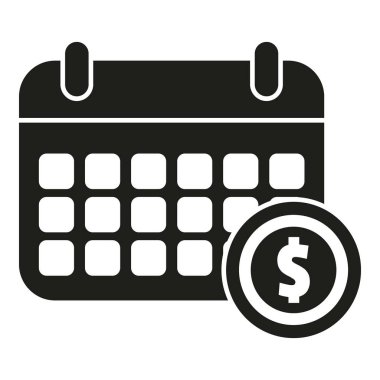 Takvim telafi simgesi basit vektör. Para yardımı. Emekli maaşı