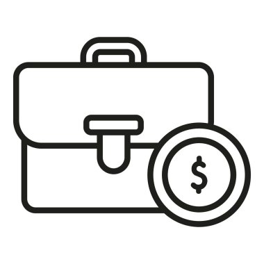 Poşet tazminat ikonu ana hat vektörü. İş iştir. Ödeme emekliliği