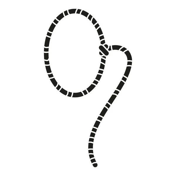 Vaisseau Lasso Icône Vecteur Simple Une Corde Cow Boy Cordon — Image vectorielle