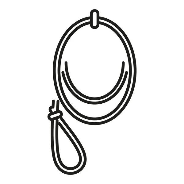 Vektor Obrysu Uzlu Lasa String Rodeo Západní Rámec — Stockový vektor