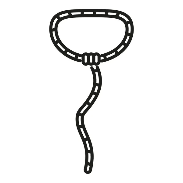 Cord Lasso Іконний Вектор Західна Мотузка Струнне Вирівнювання — стоковий вектор