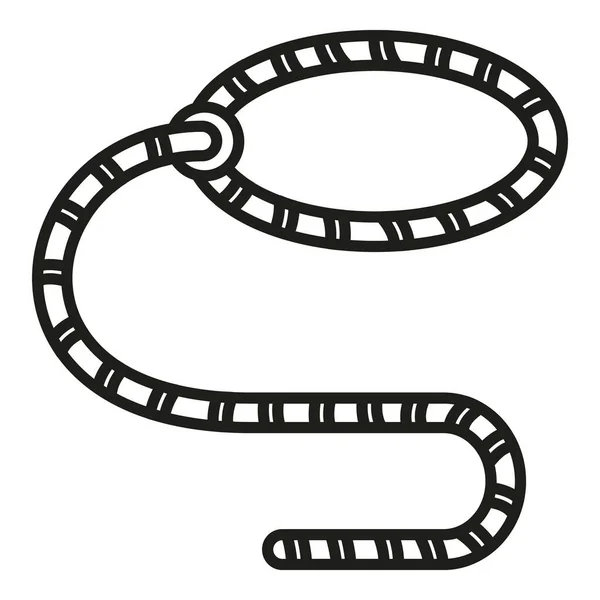 Loop Lazo Icono Contorno Vector Nudo Circular Cable Rodeo — Archivo Imágenes Vectoriales