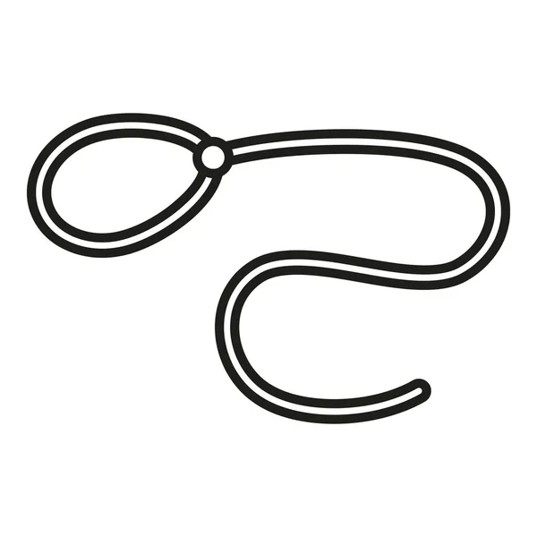 ラソオブジェクトアイコンアウトラインベクトル 西のロープ ロデオ コード — ストックベクタ