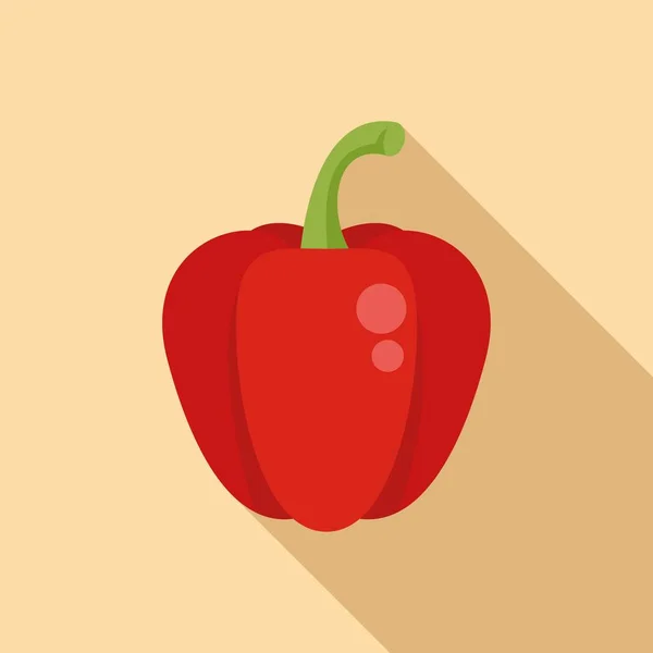 Légumes Icône Paprika Vecteur Plat Bonne Nourriture Plante Épicée — Image vectorielle