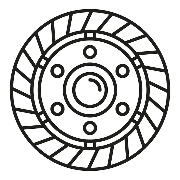 Вектор Контура Значка Крышки Сцепления Диск Машины Двигатель — стоковый вектор