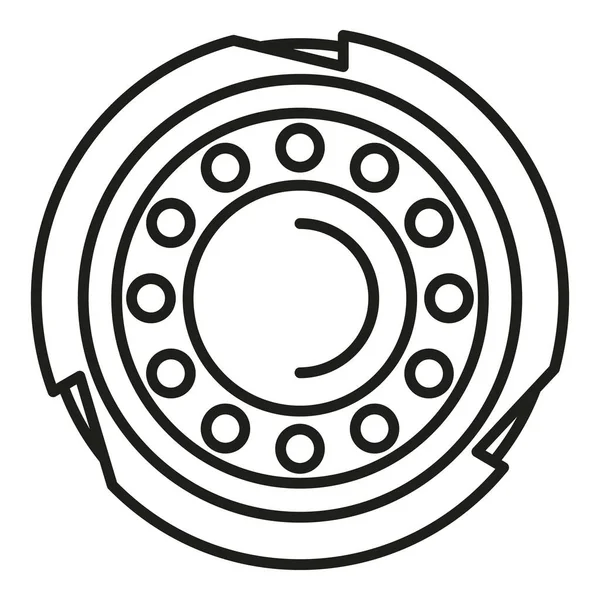 汽车盘离合器图标矢量轮廓 盘子包 覆盖物修理 — 图库矢量图片