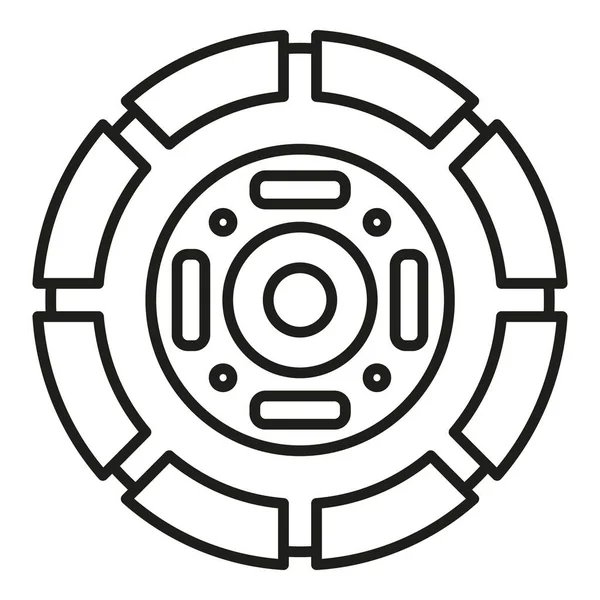 修理キットのアイコンのアウトラインベクトル クラッチディスク 自動車システム — ストックベクタ