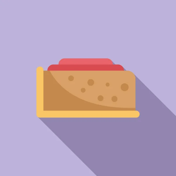 Kuchenstück Symbol Flachen Vektor Fast Food Lunchpaket — Stockvektor