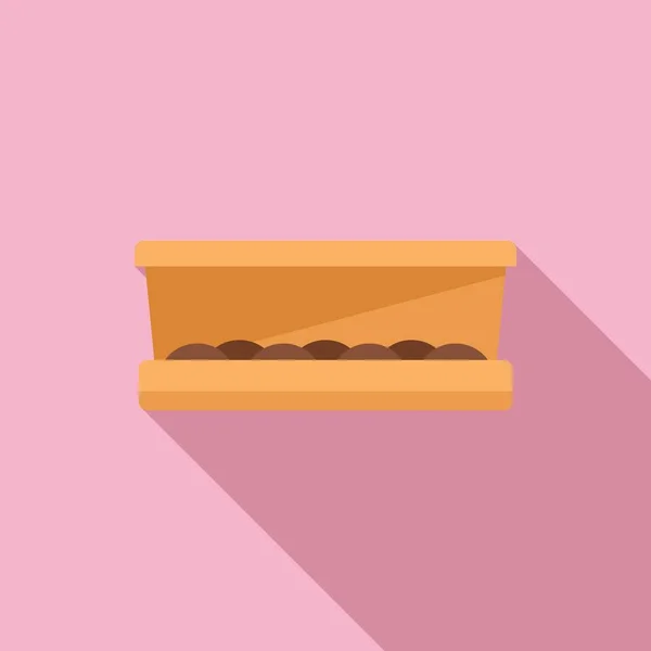 Bonbon Boîte Icône Plat Vecteur Nourriture Emporter Pack Alimentaire — Image vectorielle