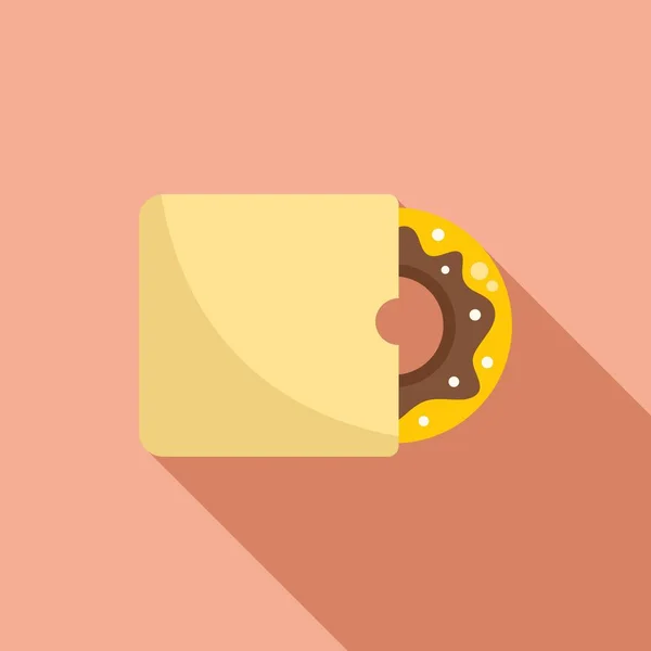 Плоский Вектор Иконки Пончика Фастфуд Доставка Торта — стоковый вектор