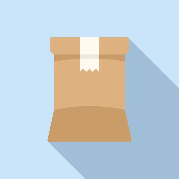 Papier Lebensmittel Symbol Flachen Vektor Snack Paket Dinner Aus Pappe — Stockvektor