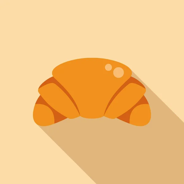 Ikon Croissant Vektor Datar Makanan Cepat Saji Waktu Pengiriman - Stok Vektor