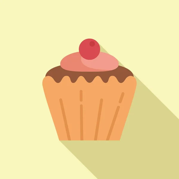 Cupcake Εικονίδιο Επίπεδη Διάνυσμα Φάστφουντ Κέικ Παράδοσης — Διανυσματικό Αρχείο