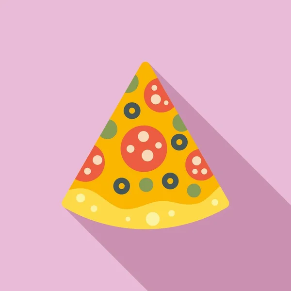 Pizza Plasterek Ikony Płaski Wektor Szybkie Żarcie Dostarczanie Toreb — Wektor stockowy