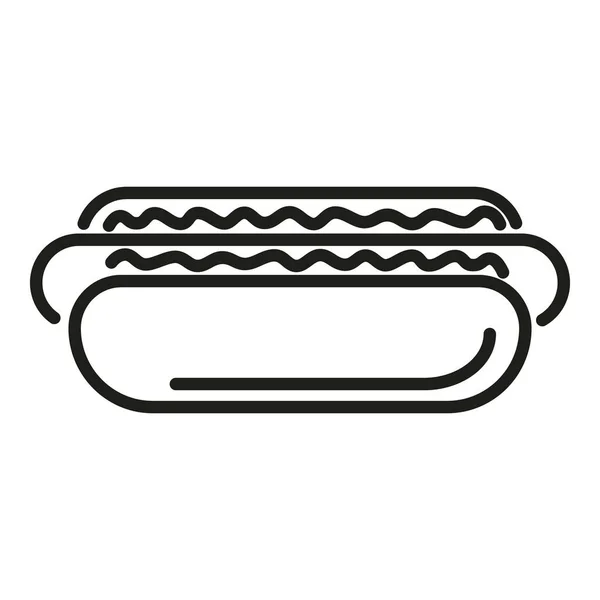 Vettore Contorno Icona Hot Dog Cibo Asporto Prendere Fast Food — Vettoriale Stock