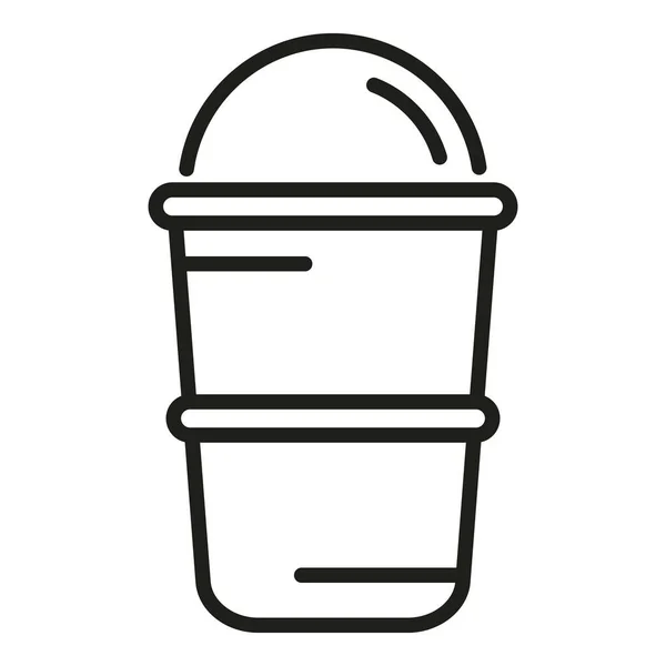 Eiscreme Ikone Umrissvektor Fast Food Lieferkuchen — Stockvektor