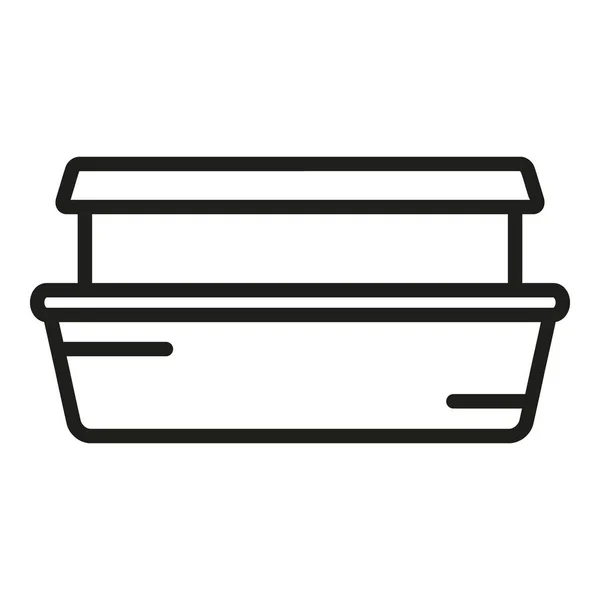 Cake Box Icona Contorno Vettoriale Fast Food Cena Spuntino — Vettoriale Stock