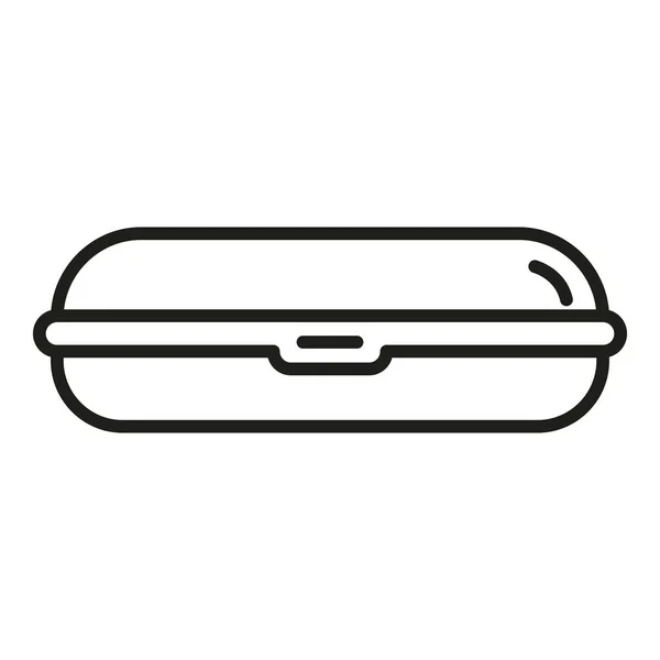 Snack Box Icône Contour Vecteur Restauration Rapide Boîte Livraison — Image vectorielle