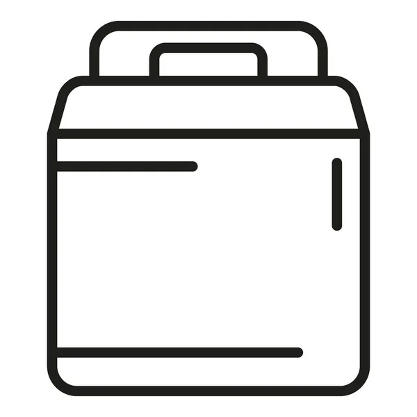 Lieferung Tasche Symbol Umrissvektor Fast Food Verpackungsbox — Stockvektor