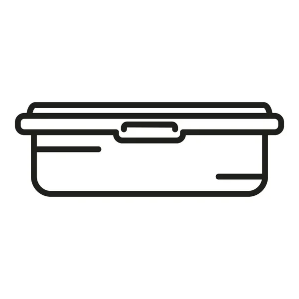 Umrissvektor Des Lunchbox Symbols Fast Food Containerpackung — Stockvektor