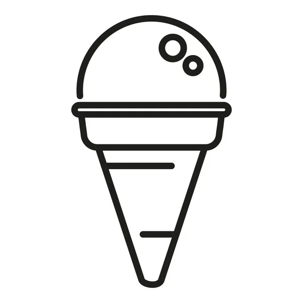 Вектор Контура Иконки Мороженого Фастфуд Доставка Торта — стоковый вектор
