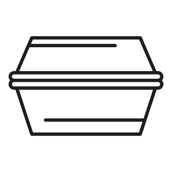 Leveransbox Ikon Kontur Vektor Snabbmat Snackpaket — Stock vektor