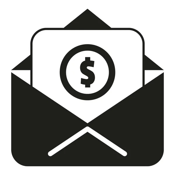 電子メールのお金の補償アイコンシンプルなベクトル 銀行の利益だ 保険金 — ストックベクタ