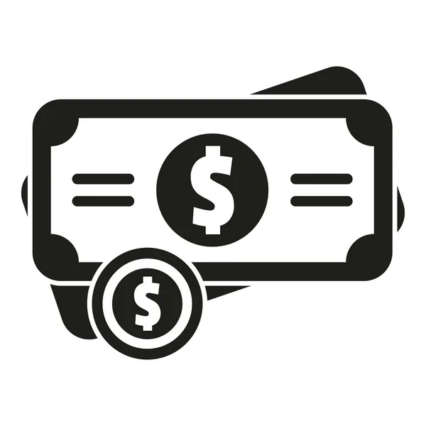 Nakit Para Telafi Ikonu Basit Vektör Yardımı Ödeme Bankası — Stok Vektör