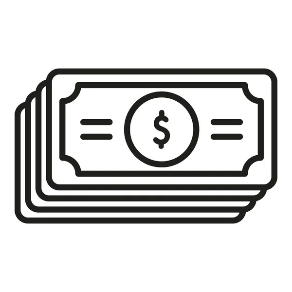 Cash Compensation Icon Outline Vector Money Work Fund Retire — Stock Vector