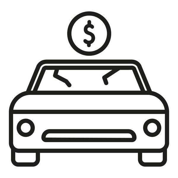 Car buy compensation icon outline vector. Money benefit. Fund support