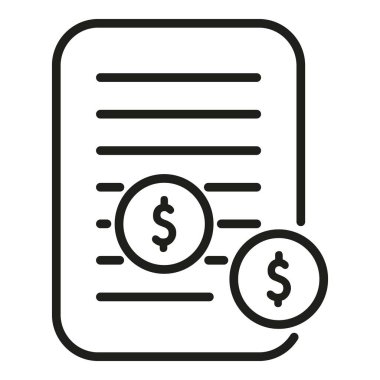 Para kağıt ikonu ana hatlı vektör. İş için. Emekli planı