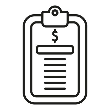 Tazminat tahtası simgesi ana hatları vektörü. Banka ödemesi. Ödül desteği