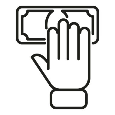 Para tazminatı taslak vektörü. İş için. Ödeme bankası