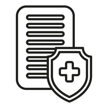 Tıbbi tazminat ikonu ana hat vektörü. İş parası. Destek fonu