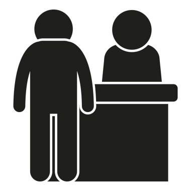 Çalışma çalışanı simgesi basit vektör. İnsan insanları. Ofis yöneticisi